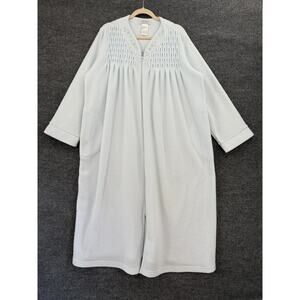 Colette Miss Elaine Fleece House Coat Zip Up Robe Womens XL Blue Grandmacore